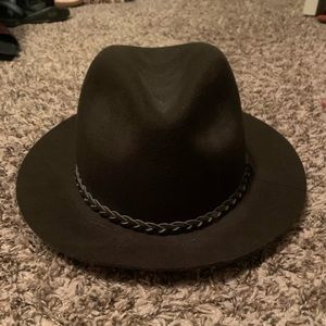 Brown leather panama with leather detail